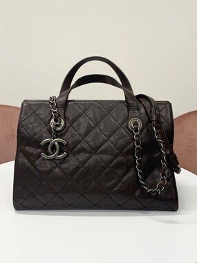 Chanel Quilted Caviar Leather 2-Way Handbag